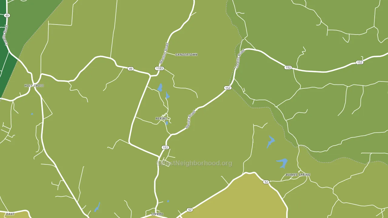 Nerinx, KY block-group voter-turnout map