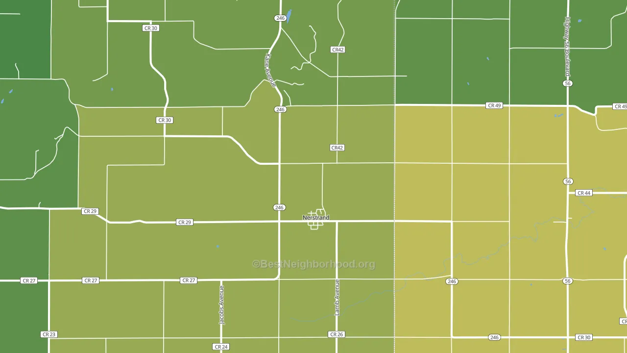 Nerstrand, MN block-group voter-turnout map