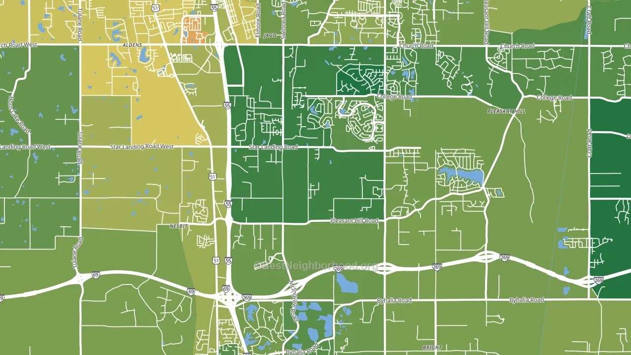 Nesbit, MS block-group voter-turnout map