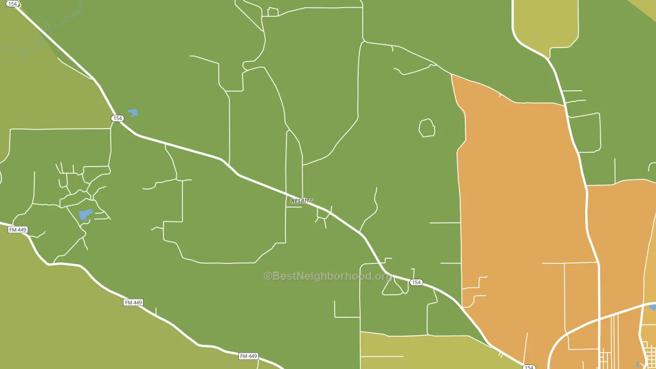 Nesbitt, TX block-group voter-turnout map