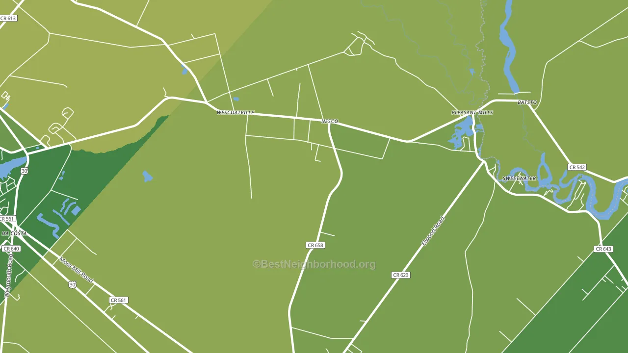 Nesco, NJ block-group voter-turnout map