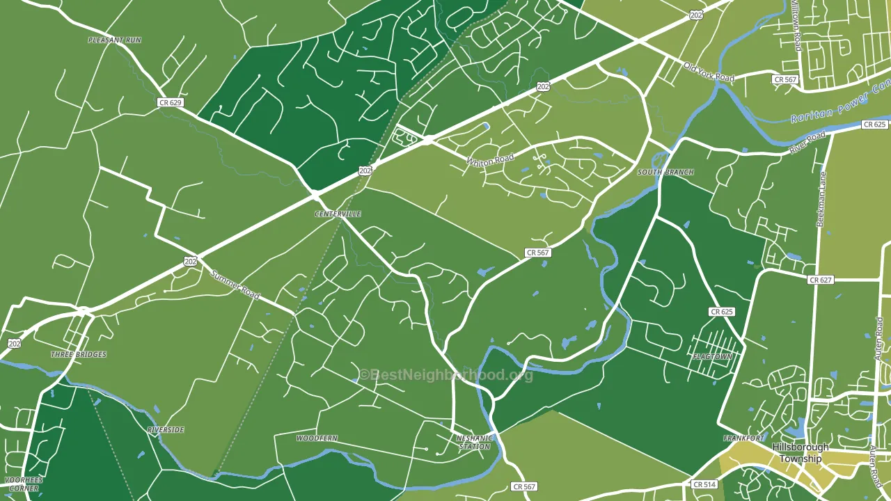 Neshanic Station, NJ block-group voter-turnout map