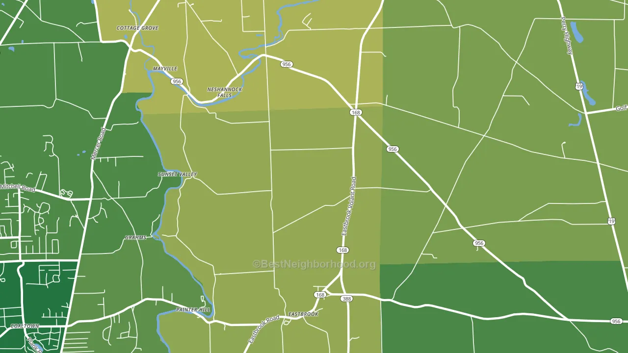 Neshannock Falls, PA block-group voter-turnout map