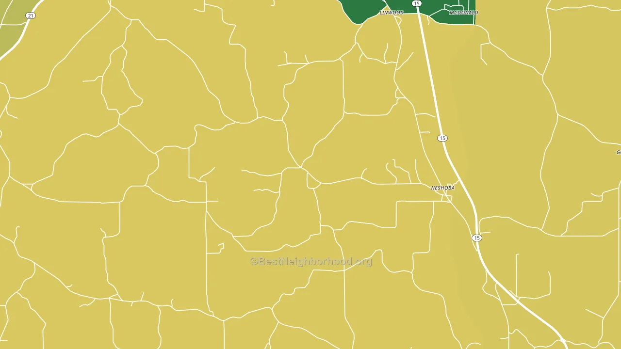 Neshoba, MS block-group voter-turnout map