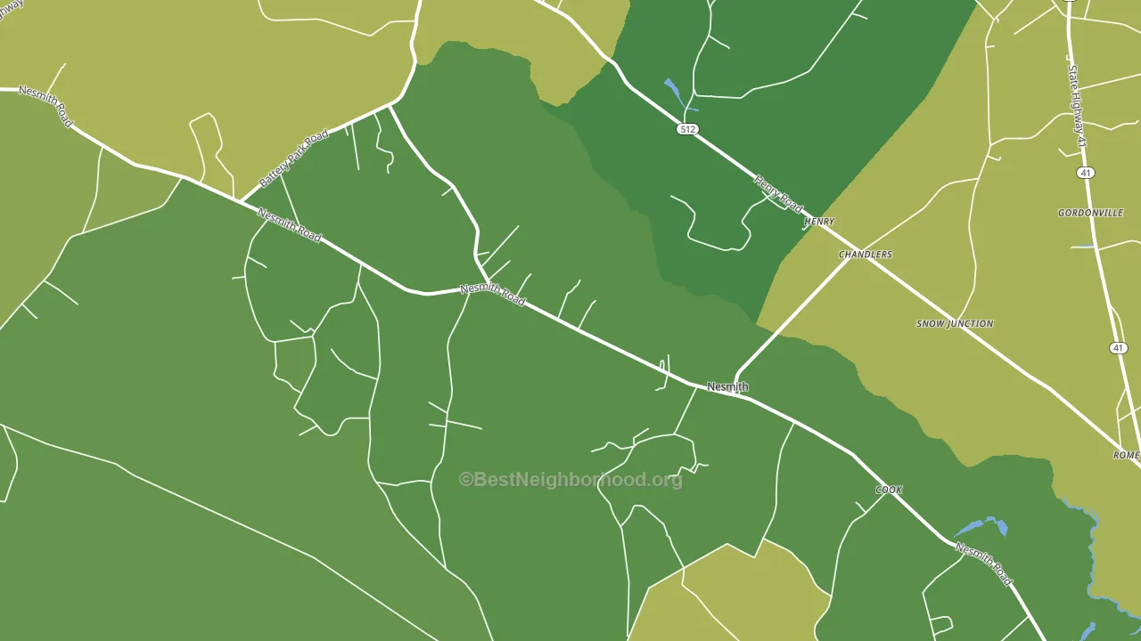 Nesmith, SC block-group voter-turnout map