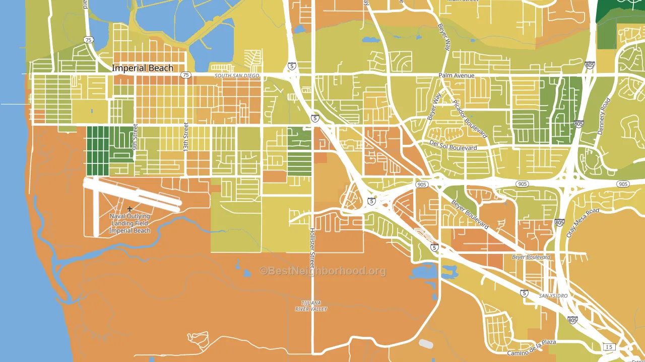 Nestor, San Diego, CA block-group voter-turnout map