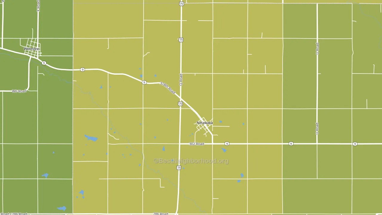 Netawaka, KS block-group voter-turnout map