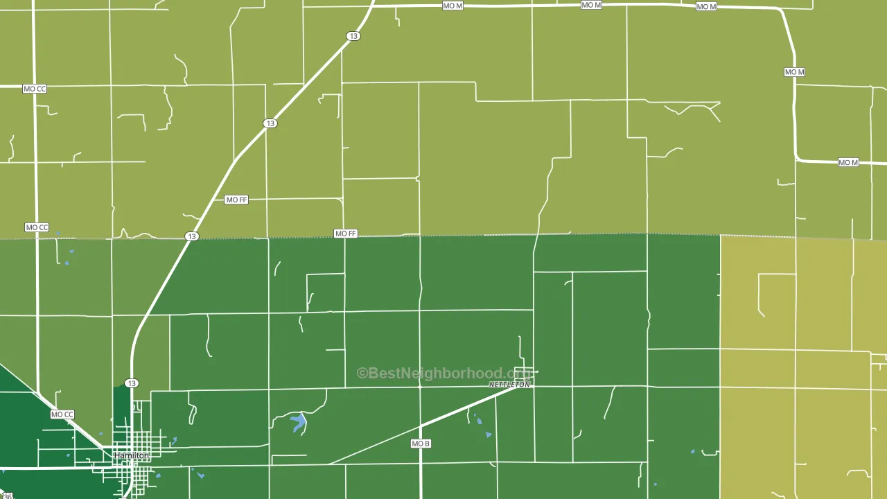 Nettleton, MO block-group voter-turnout map