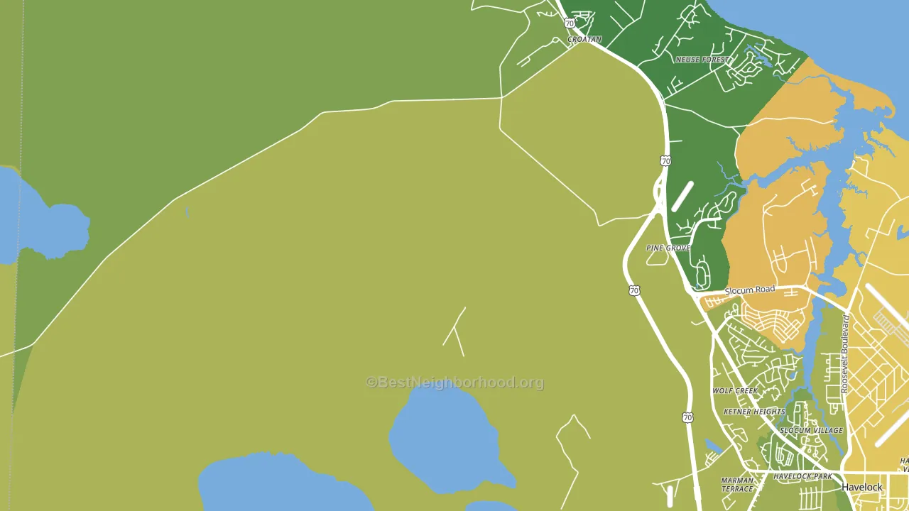 Neuse Forest, NC block-group voter-turnout map