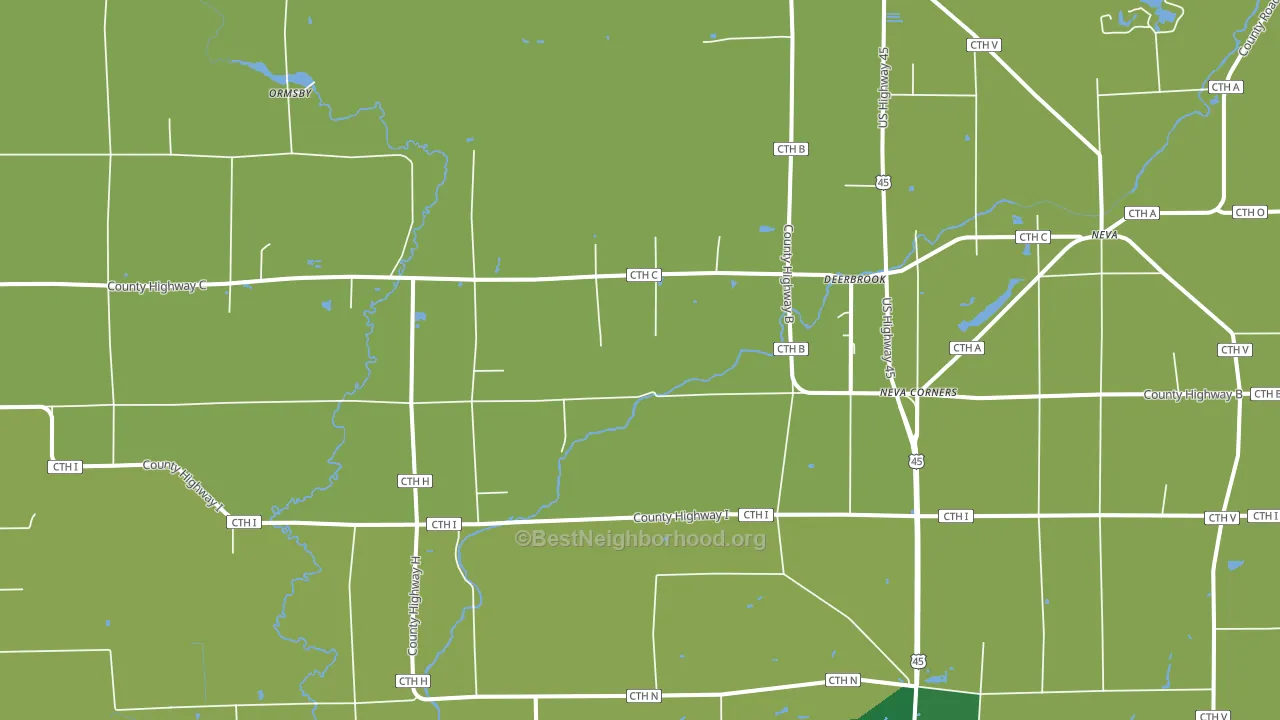 Neva Corners, WI block-group voter-turnout map