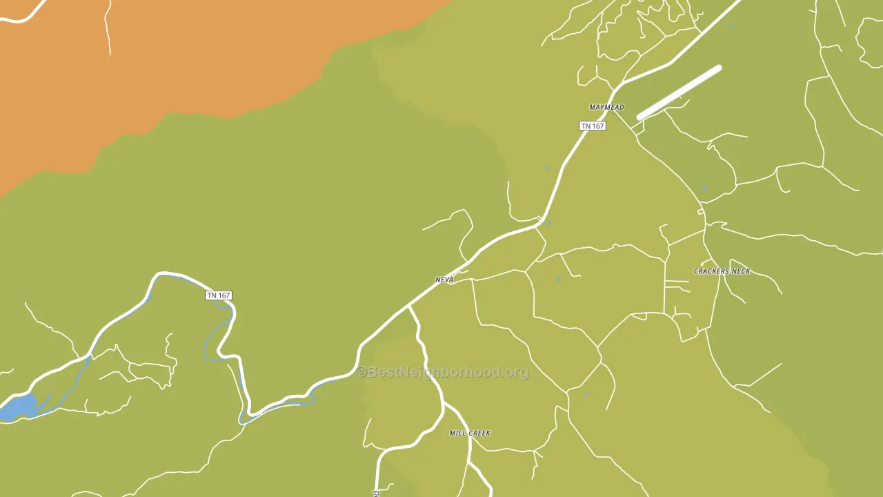Neva, TN block-group voter-turnout map
