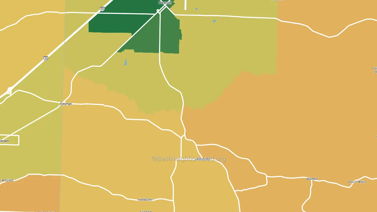 Nevada County, AR block-group voter-turnout map