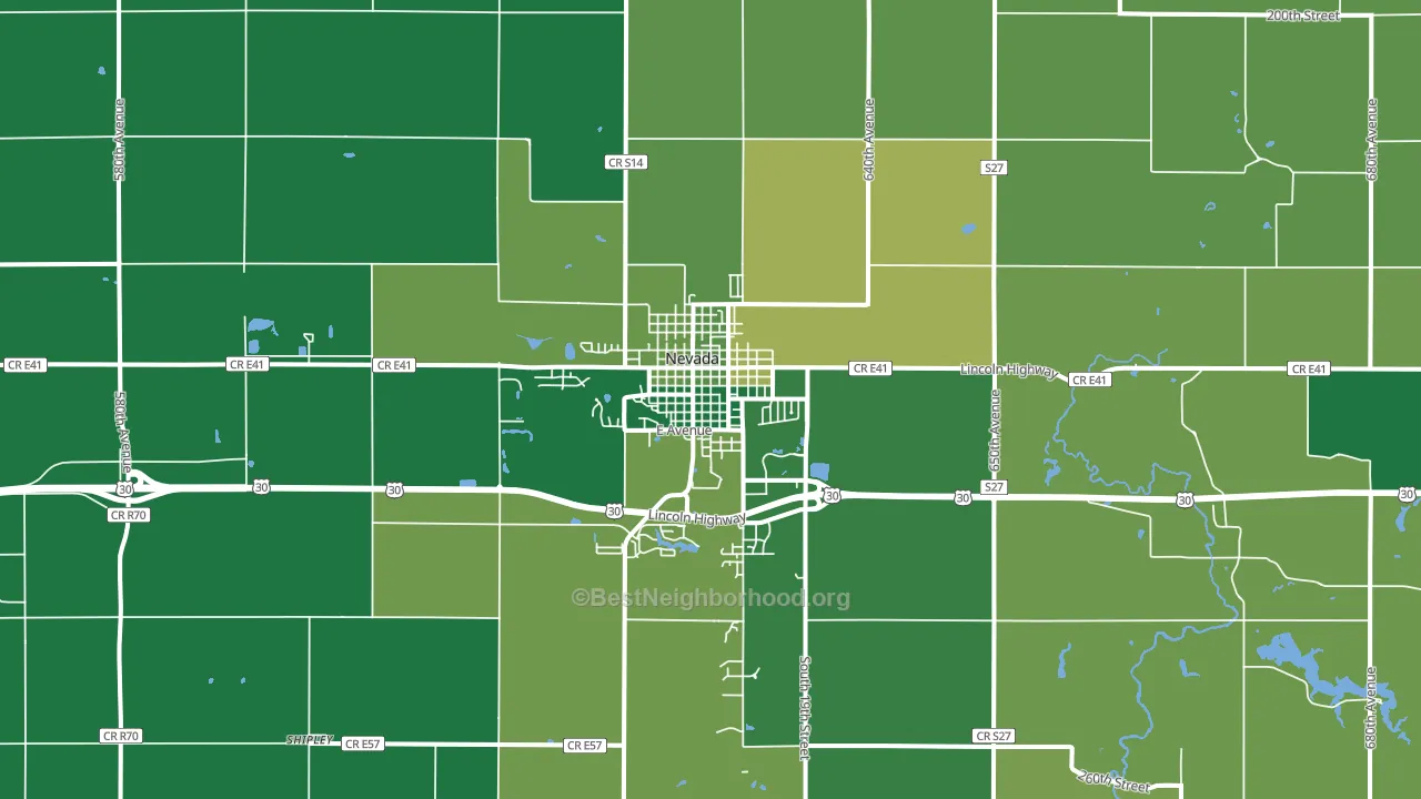 Nevada, IA block-group voter-turnout map