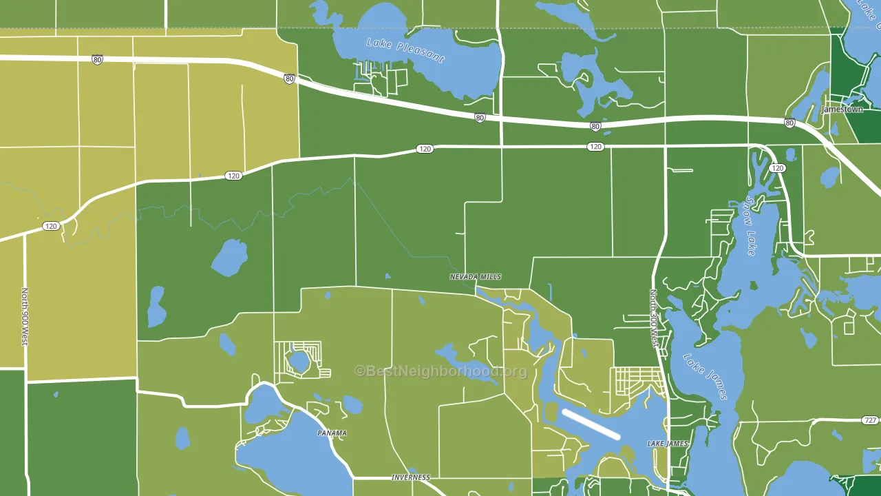 Nevada Mills, IN block-group voter-turnout map