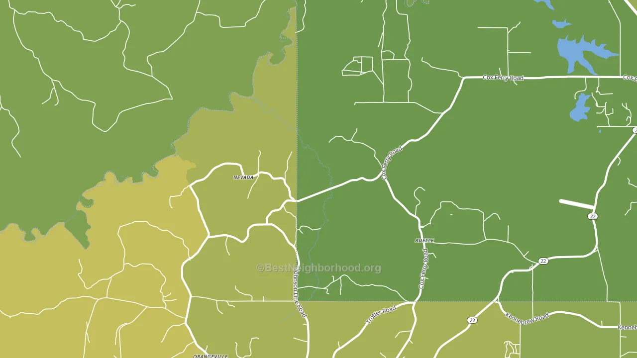 Nevada, MS block-group voter-turnout map