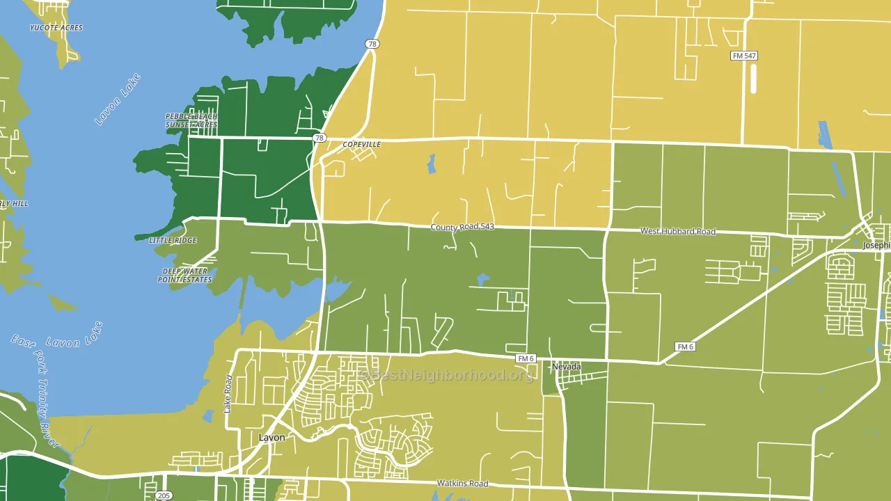 Nevada, TX block-group voter-turnout map