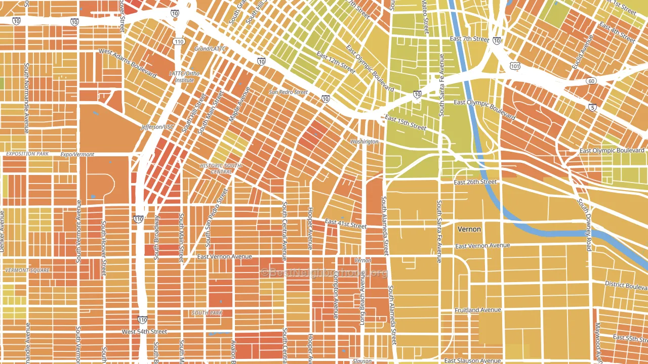 Nevin, Los Angeles, CA block-group voter-turnout map
