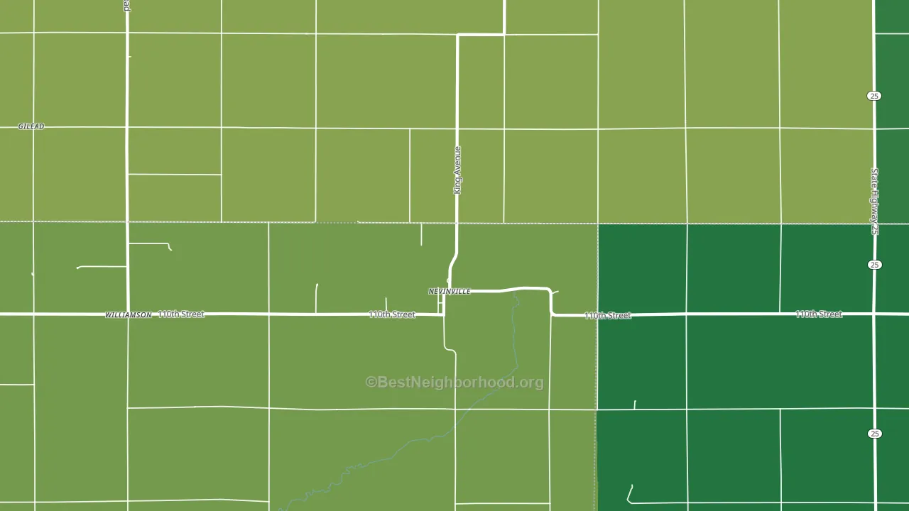 Nevinville, IA block-group voter-turnout map