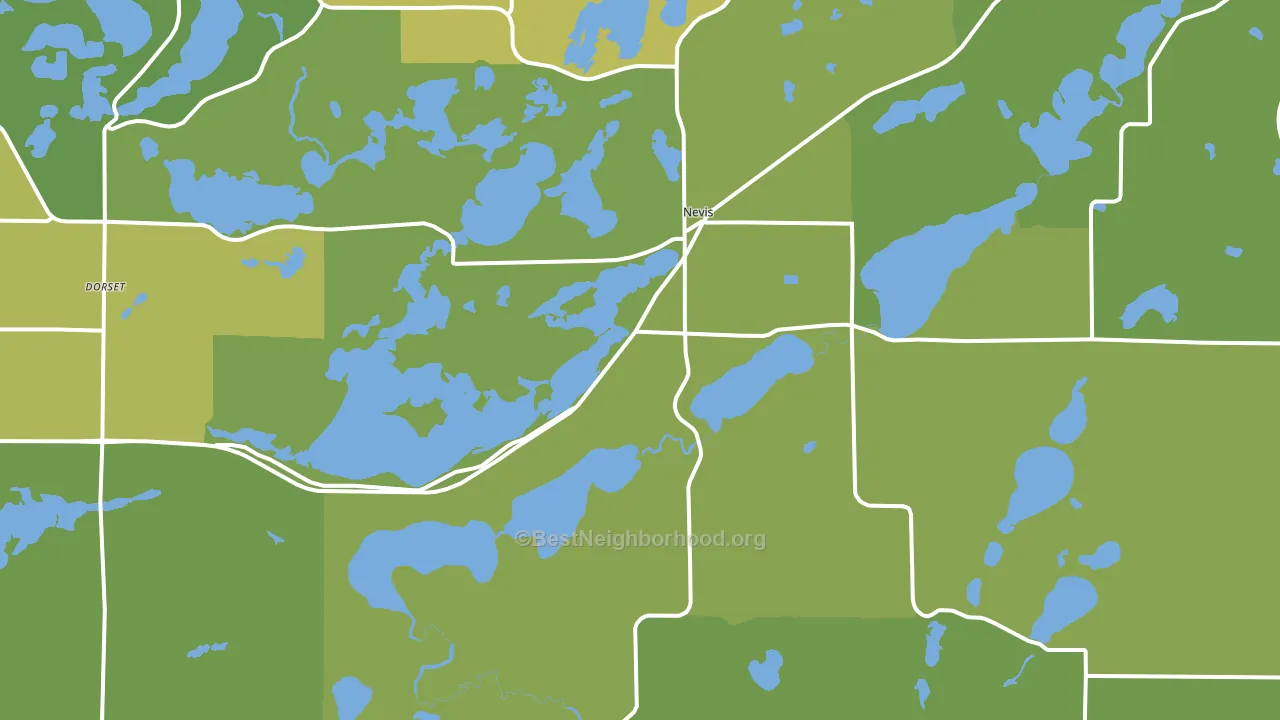 Nevis, MN block-group voter-turnout map