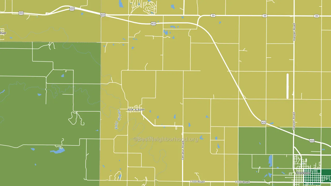 New Albany, KS block-group voter-turnout map