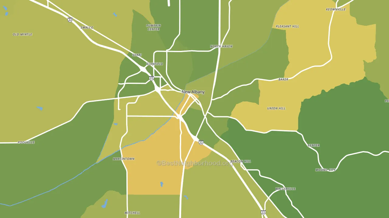 New Albany, MS block-group voter-turnout map