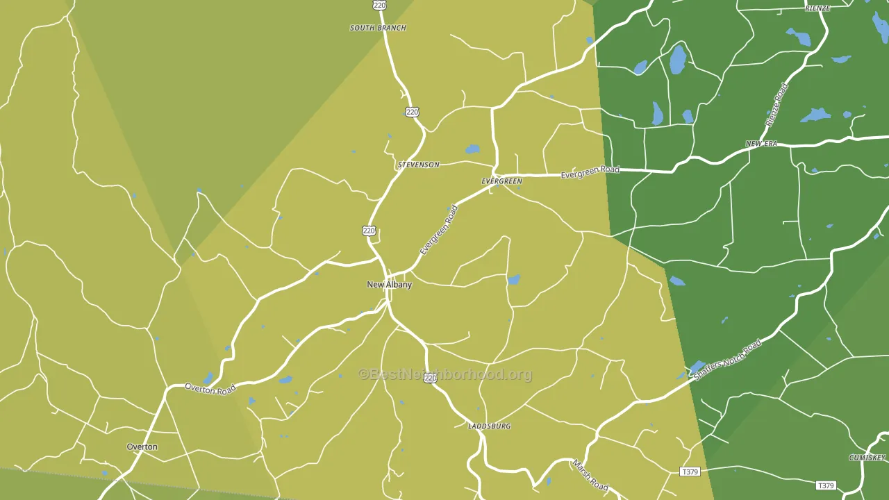 New Albany, PA block-group voter-turnout map
