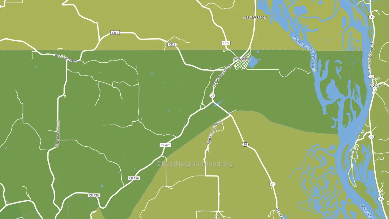 New Albin, IA block-group voter-turnout map