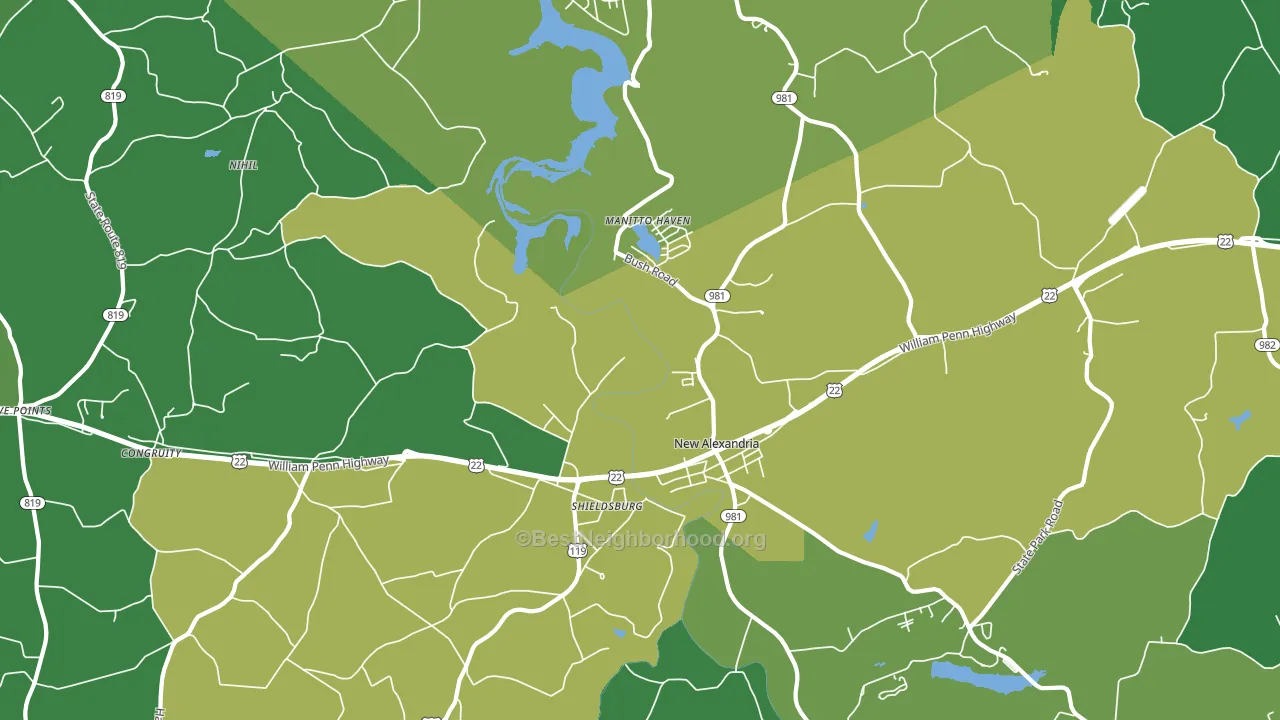 New Alexandria, PA block-group voter-turnout map