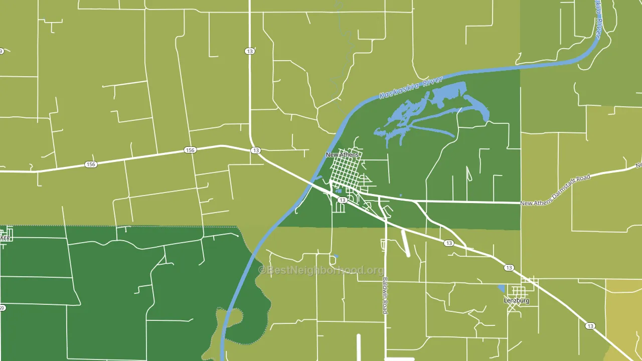 New Athens, IL block-group voter-turnout map