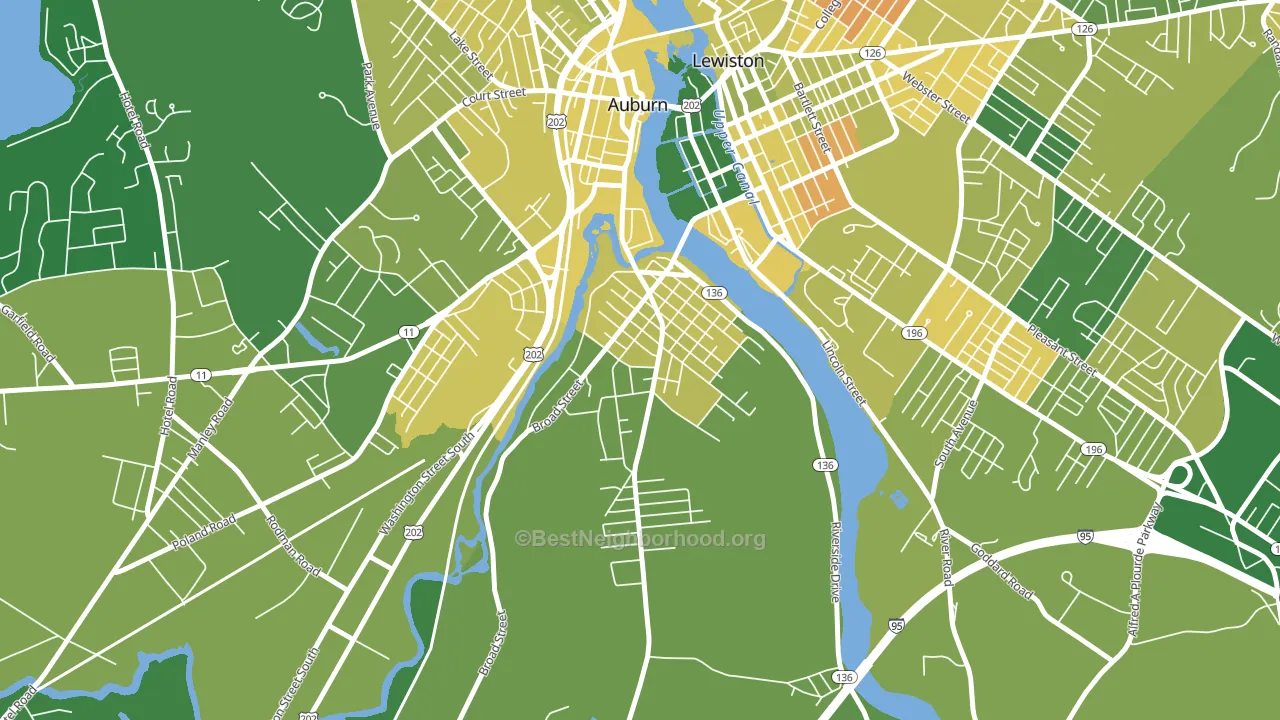 New Auburn, Auburn, ME block-group voter-turnout map