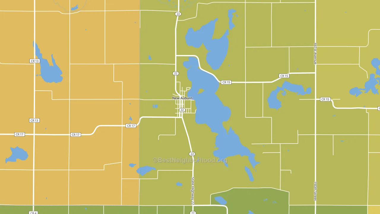 New Auburn, MN block-group voter-turnout map