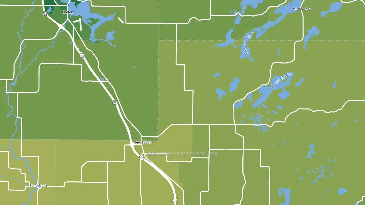 New Auburn, WI block-group voter-turnout map