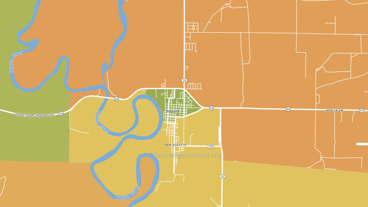 New Augusta, AR block-group voter-turnout map