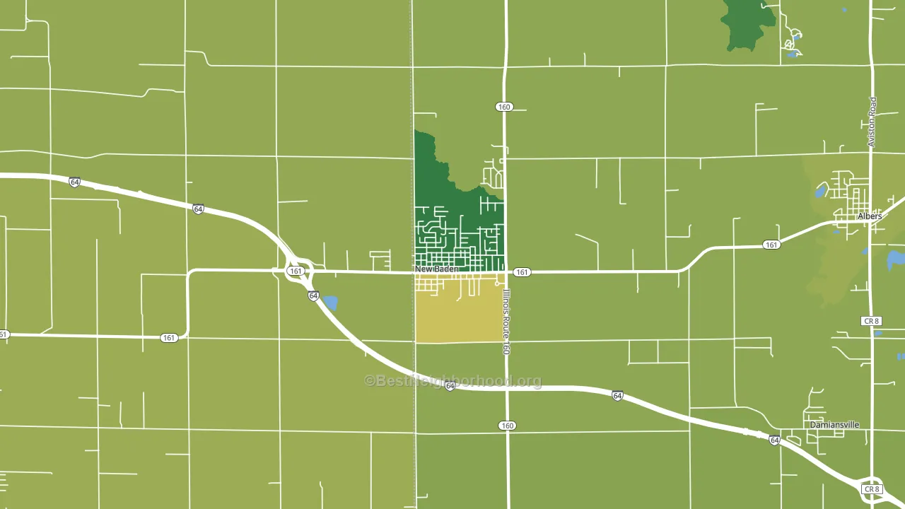 New Baden, IL block-group voter-turnout map