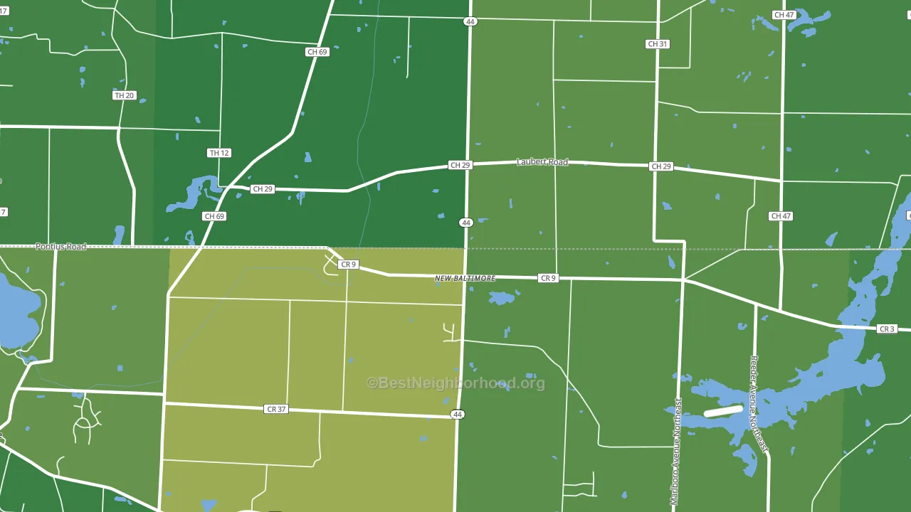 New Baltimore, OH block-group voter-turnout map