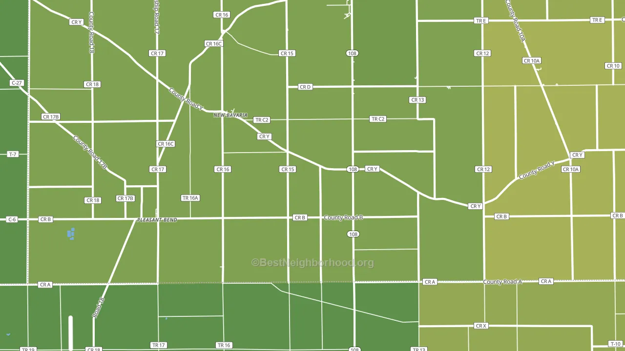 New Bavaria, OH block-group voter-turnout map