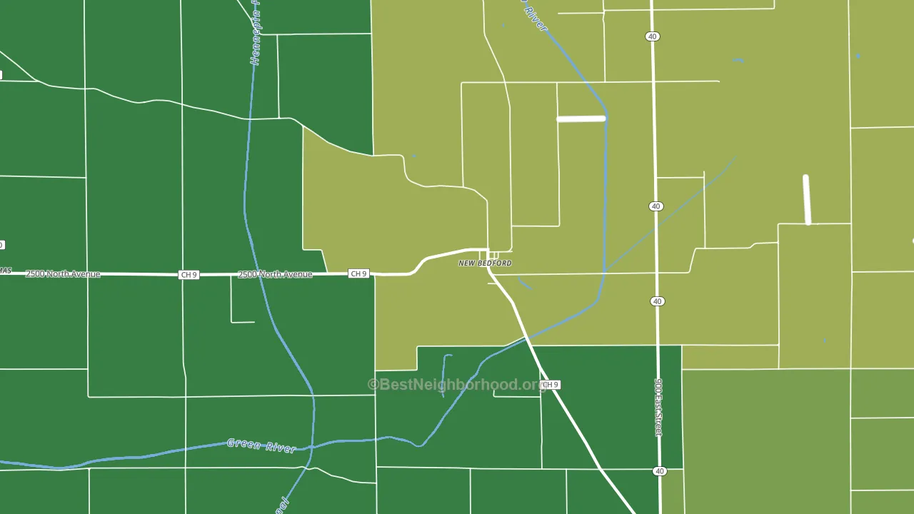 New Bedford, IL block-group voter-turnout map