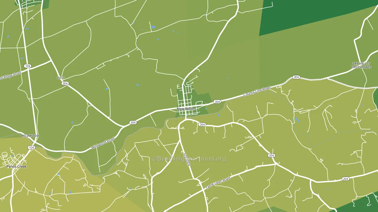 New Berlin, PA block-group voter-turnout map