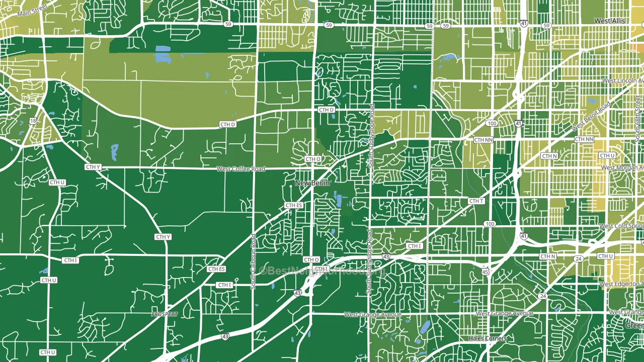 New Berlin, WI block-group voter-turnout map