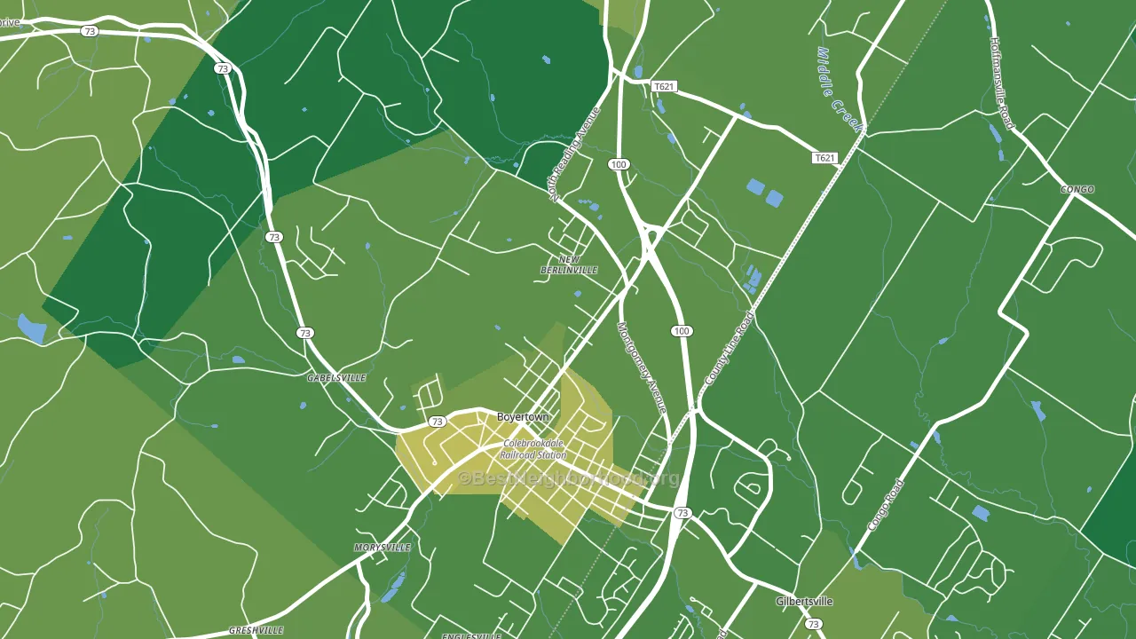 New Berlinville, PA block-group voter-turnout map