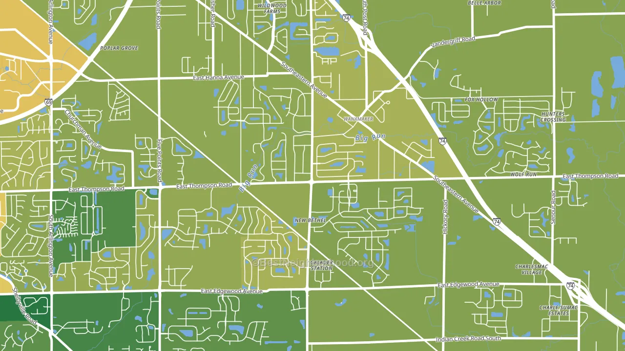 New Bethel, Indianapolis, IN block-group voter-turnout map
