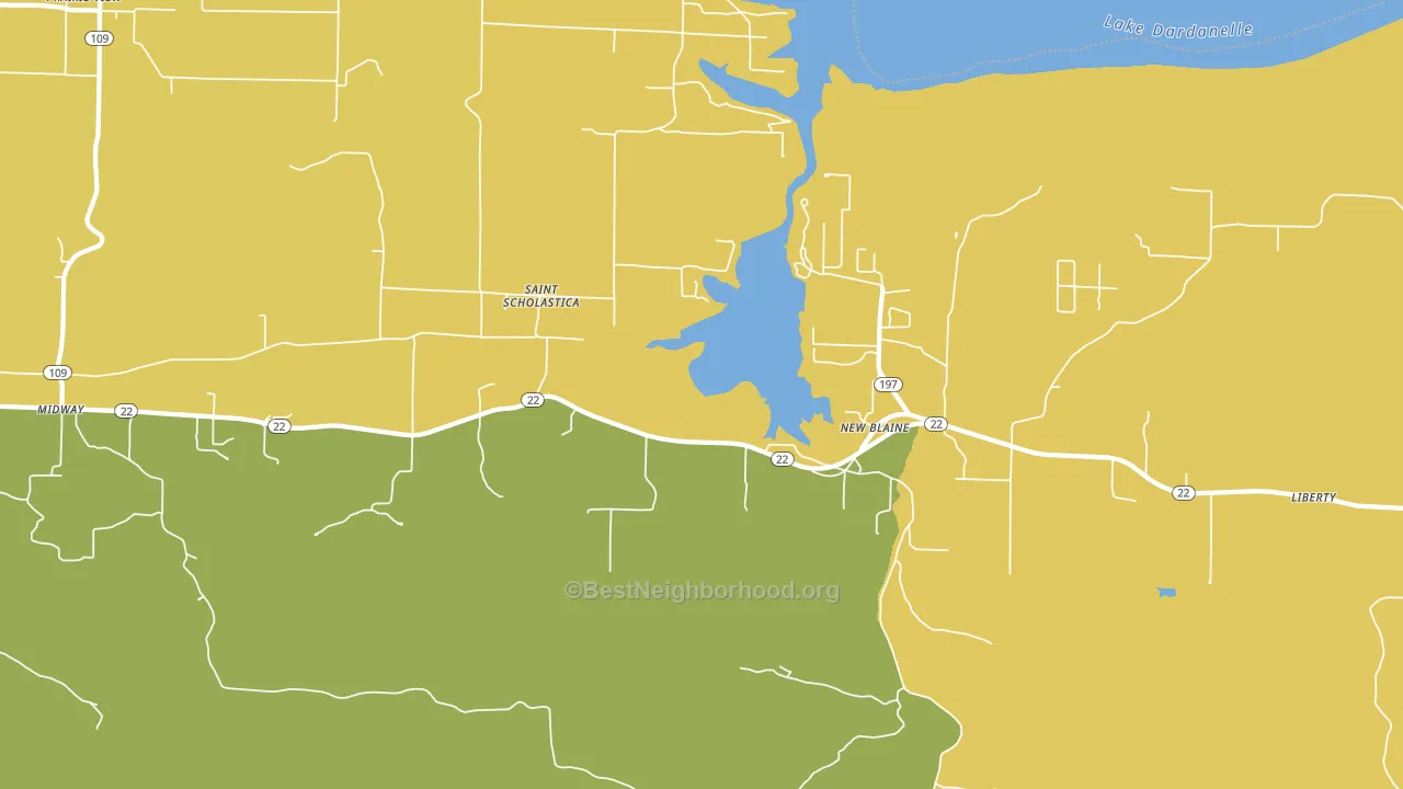 New Blaine, AR block-group voter-turnout map
