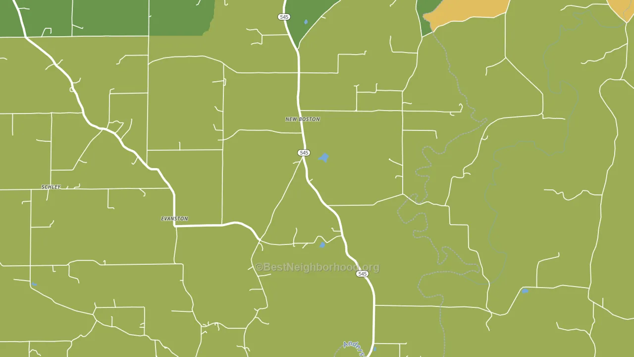New Boston, IN block-group voter-turnout map