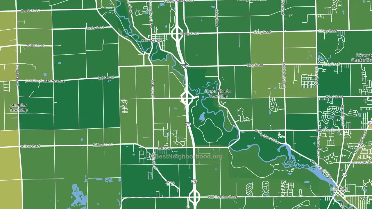 New Boston, MI block-group voter-turnout map