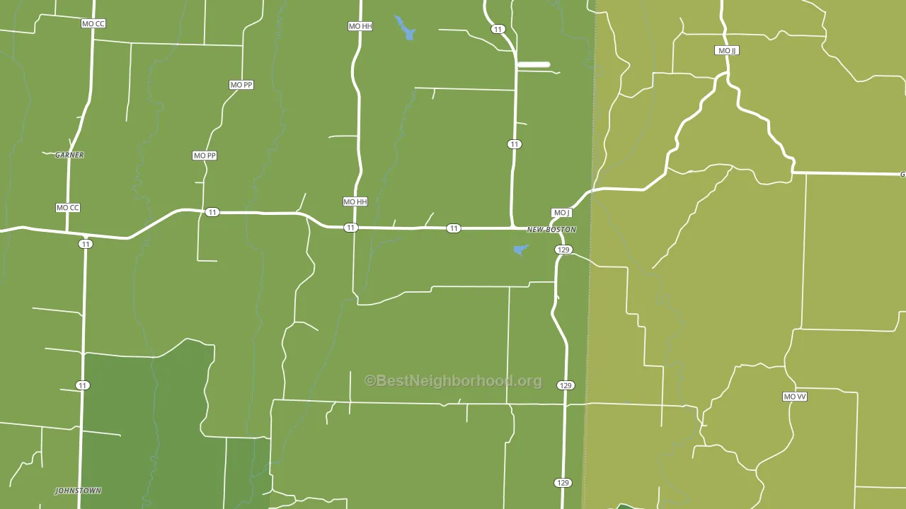 New Boston, MO block-group voter-turnout map
