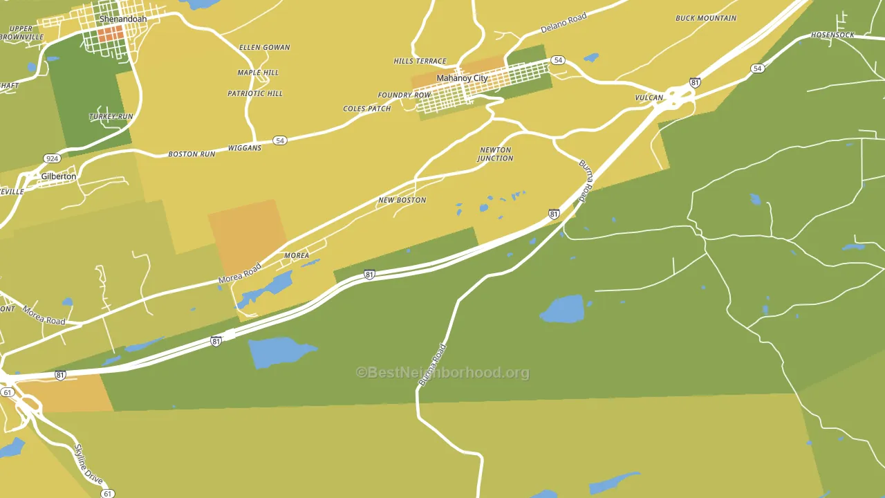 New Boston, PA block-group voter-turnout map