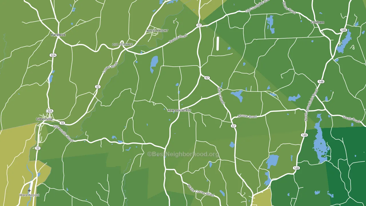 New Braintree, MA block-group voter-turnout map