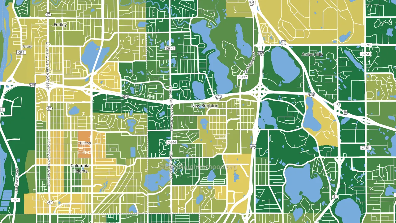 New Brighton, MN block-group voter-turnout map