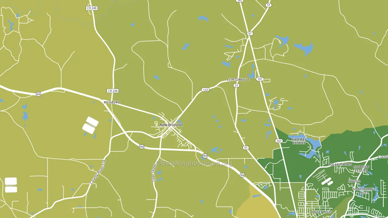 New Brockton, AL block-group voter-turnout map
