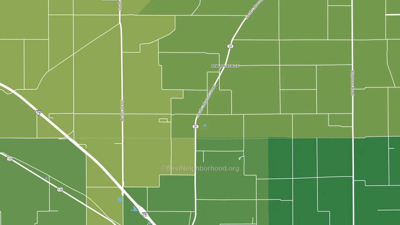New Brunswick, IN block-group voter-turnout map